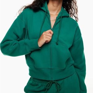 Tna Cozy Fleece Boyfriend Boxy Zip Hoodie - Ivy League green